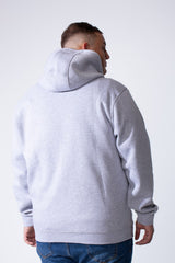 Men's Full-Zip Long Sleeve Side Pockets Basic Hooded Big Size Sweatshirt