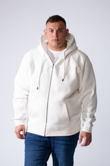 Men's Full-Zip Long Sleeve Side Pockets Basic Hooded Big Size Sweatshirt