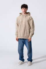 Men's Oversized Hood Washed Print Classic Kangaroo Front Pocket Tomato Store Sweatshirt With Edge Seam Detailing