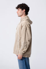 Men's Oversized Hood Washed Print Classic Kangaroo Front Pocket Tomato Store Sweatshirt With Edge Seam Detailing