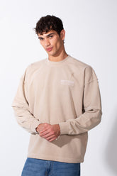 Men's Washed Oversize Round Neck Modern Cut Long Sleeves Sweatshirt