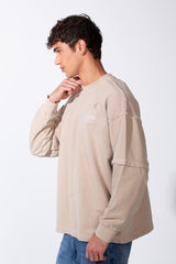 Men's Washed Oversize Round Neck Modern Cut Long Sleeves Sweatshirt