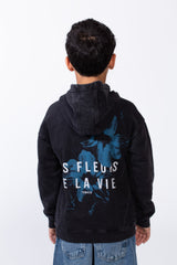 Boy’s Washed Oversize Printed Hooded Sweatshirt With Pocket