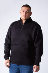 Men's Quarter Zip High Neck With Long Sleeve Daily Wear Melton Versatile Big Size Sweatshirt