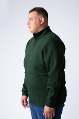 Men's Quarter Zip High Neck With Long Sleeve Daily Wear Melton Versatile Big Size Sweatshirt
