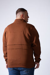 Men's Quarter Zip High Neck With Long Sleeve Daily Wear Melton Versatile Big Size Sweatshirt
