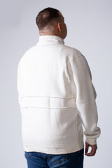 Men's Quarter Zip High Neck With Long Sleeve Daily Wear Melton Versatile Big Size Sweatshirt
