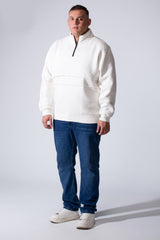 Men's Quarter Zip High Neck With Long Sleeve Daily Wear Melton Versatile Big Size Sweatshirt