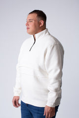 Men's Quarter Zip High Neck With Long Sleeve Daily Wear Melton Versatile Big Size Sweatshirt