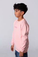 Boy's Long Sleeve Tomato Store Textured Fabric Crew Neck Front Text Casual Slim Fit Sweatshirt
