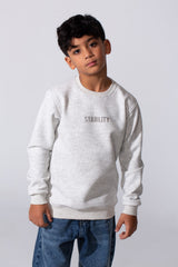 Boy's Long Sleeve Tomato Store Textured Fabric Crew Neck Front Text Casual Slim Fit Sweatshirt