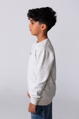 Boy's Long Sleeve Tomato Store Textured Fabric Crew Neck Front Text Casual Slim Fit Sweatshirt