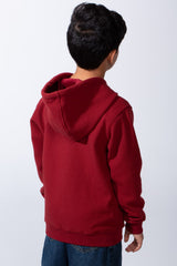 Boy’s Slim Fit Full Front Zipper Plain Essential Hood Sweatshirt