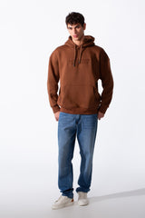 Men's Embossed Print Melton Oversize Kangaroo Pocket Hood Sweatshirt