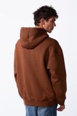 Men's Embossed Print Melton Oversize Kangaroo Pocket Hood Sweatshirt