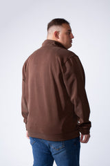 Men's Half Zip With High Neck Polo Design Long Sleeve Daily Wear Practical Big Size Sweatshirt Tomato Store