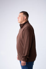 Men's Half Zip With High Neck Polo Design Long Sleeve Daily Wear Practical Big Size Sweatshirt Tomato Store