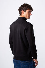 Men's Plain Slim Fit Half Zip Long Sleeve Sweatshirt