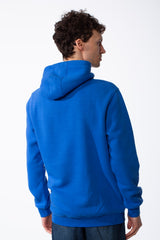 Man's Minimalist Design Detailed Slim Fit Sweatshirt Chest Brand Patch Kangaroo Pocket Ribbed Trimmings