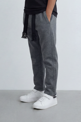 Boy's Tomato Store Jogger Sweatpants Contrast Side Piping Elastic Waistband Melton Regular Fit