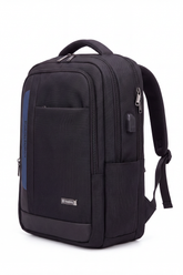 Men's Tomato Store Tech Travel Backpack Dual-Zip Compartments Front Utility Pocket USB Port Detail