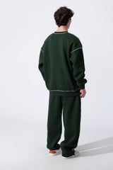 Men's Tomato Store Oversized Classic Crew Neckline Exposed Contrast Stitching Details Outfit