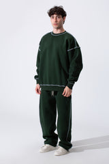 Men's Tomato Store Oversized Classic Crew Neckline Exposed Contrast Stitching Details Outfit