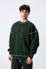 Men's Tomato Store Oversized Classic Crew Neckline Exposed Contrast Stitching Details Outfit