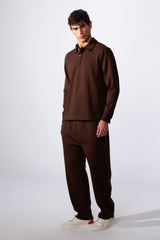 Men's Daily Wear Oversized Melton Two-Piece Outfit Set