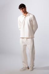 Men's Daily Wear Oversized Melton Two-Piece Outfit Set