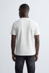 Men’s Tomato Store Textured Panel T-Shirt Mixed Knit Surface Asymmetric Contrast Detail