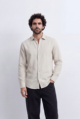 Men's Everyday Linen Tomato Stores Shirt Slim Fit Long Sleeve For A Relaxed Polished Appearance