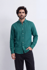 Men's Everyday Linen Tomato Stores Shirt Slim Fit Long Sleeve For A Relaxed Polished Appearance