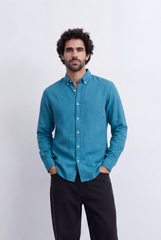 Men's Everyday Linen Tomato Stores Shirt Slim Fit Long Sleeve For A Relaxed Polished Appearance