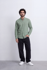 Men's Everyday Linen Tomato Stores Shirt Slim Fit Long Sleeve For A Relaxed Polished Appearance