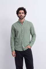 Men's Everyday Linen Tomato Stores Shirt Slim Fit Long Sleeve For A Relaxed Polished Appearance