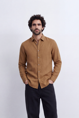 Men's Everyday Linen Tomato Stores Shirt Slim Fit Long Sleeve For A Relaxed Polished Appearance