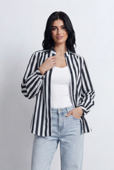 Women’s Tomato Store Stripe Blouse Vertical Stripe Pattern Button Down