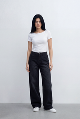 Women’s Tomato Store Straight Leg Denim Clean Washed Look Jeans Pants