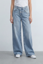 Women’s Tomato Store Baggy Denim Double Button Closure Pants
