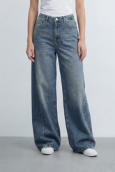 Women’s Tomato Store Vertical Seam Line Baggy Down Pants
