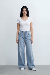 Women’s Tomato Store Vertical Seam Line Baggy Down Pants