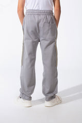 Boy's Sporty Wide-Leg Design Contrast Side Stripes Side Pockets Trendy Athletic Style For Daily Use Sweatpants