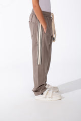 Boy's Sporty Wide-Leg Design Contrast Side Stripes Side Pockets Trendy Athletic Style For Daily Use Sweatpants