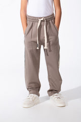 Boy's Sporty Wide-Leg Design Contrast Side Stripes Side Pockets Trendy Athletic Style For Daily Use Sweatpants