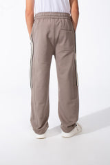 Boy's Sporty Wide-Leg Design Contrast Side Stripes Side Pockets Trendy Athletic Style For Daily Use Sweatpants