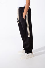 Boy's Sporty Wide-Leg Design Contrast Side Stripes Side Pockets Trendy Athletic Style For Daily Use Sweatpants