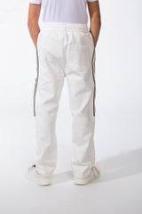 Boy's Sporty Wide-Leg Design Contrast Side Stripes Side Pockets Trendy Athletic Style For Daily Use Sweatpants