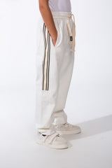 Boy's Sporty Wide-Leg Design Contrast Side Stripes Side Pockets Trendy Athletic Style For Daily Use Sweatpants