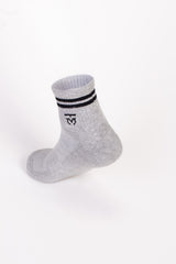 Men's Embroidered Logo With Unique Stripe on Ankle Soft Breathable Fabric All-Day Comfort Crew Socks